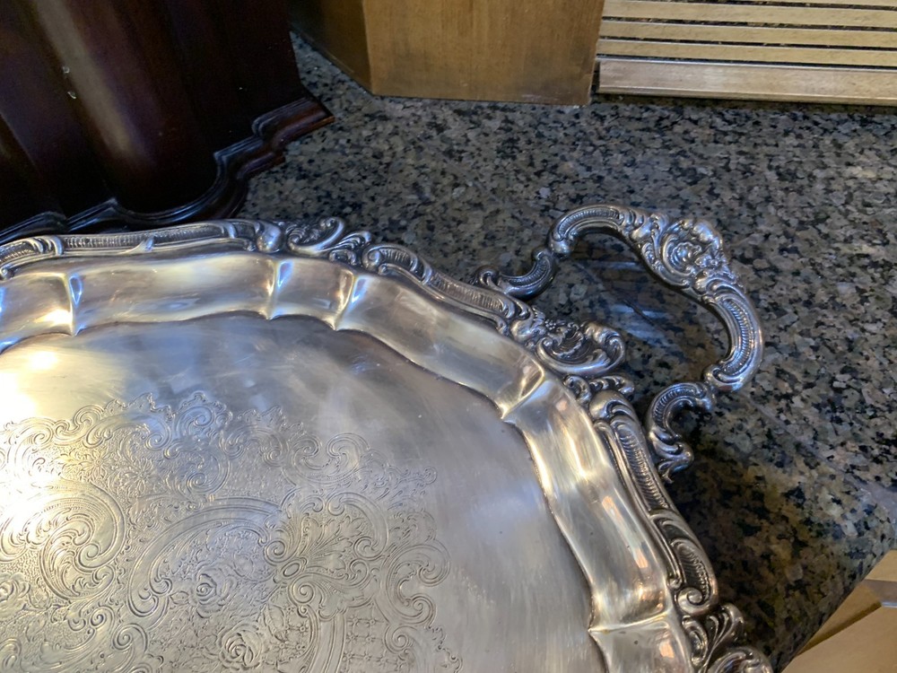 Gorham LARGE 26" Silver Plate Tray Model 1607 Rosewood Pattern