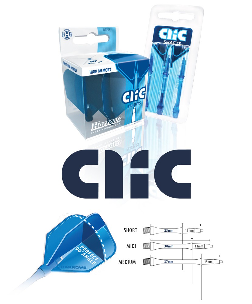 HARROWS CLIC SHAFTS AQUA NORMAL MEDIUM 37MM...