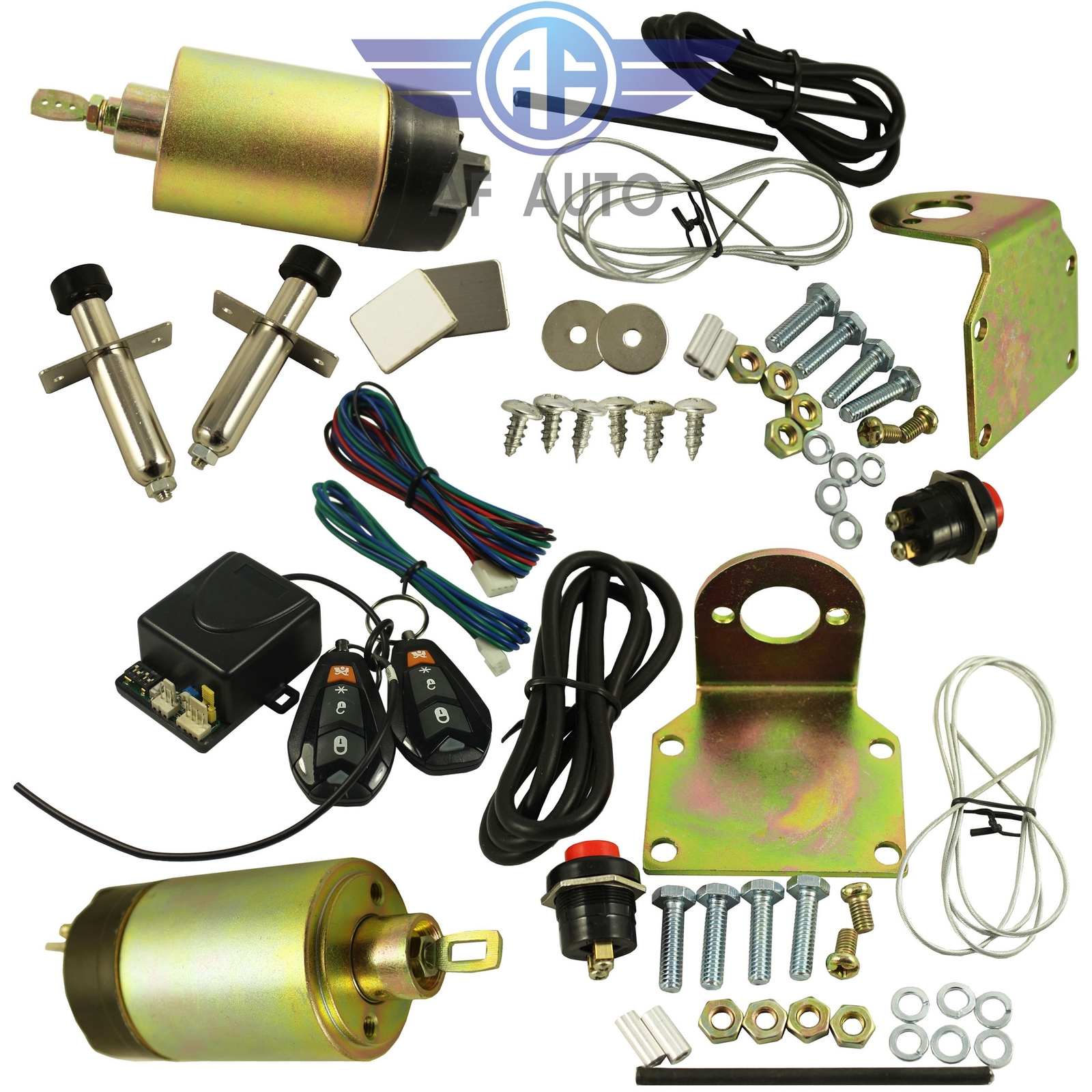 100lb 2 Door Shaved Door Handle Kit Popper Solenoid Street Rat Car Truck Hot Rod