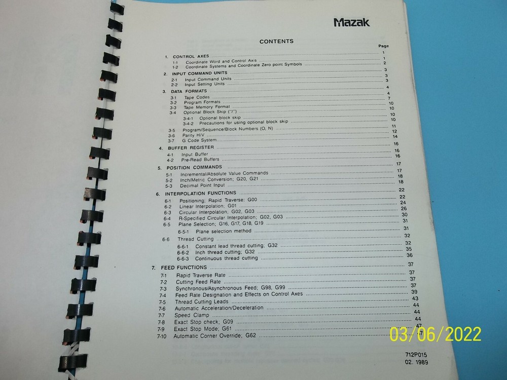 Mazak Programming Manual for Mazatrol T-32-6 EIA/ISO (MS-481)
