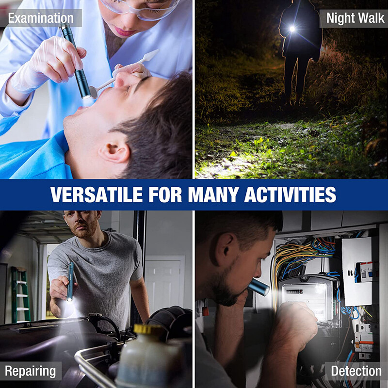 WORKPRO 4PC LED Pen Light Set Aluminum Handheld Pocket Torch Penlight Flashlight