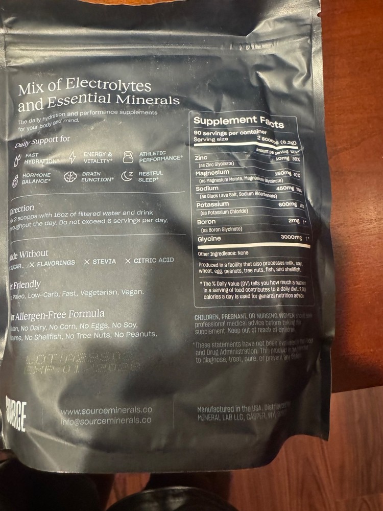 SOURCE - Minerals Electrolyte Powder - Unflavored 90 Servings