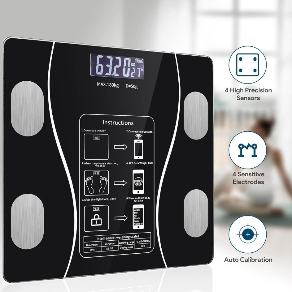Bluetooth Body Weight Scale Digital High Precision Backlit Display Fat Scale US