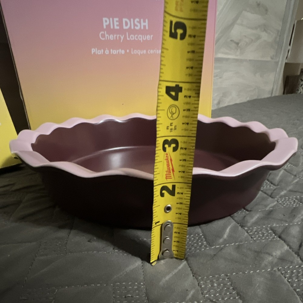 Noon & Moon Cherry Lacquer Ceramic Pie Dish 9" & Pie Server Dishwasher Safe Set