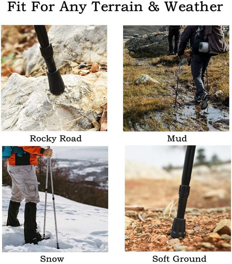 6pcs Walking Stick Tips, Replacement Rubber Tips for Walking Sticks, Trekking...