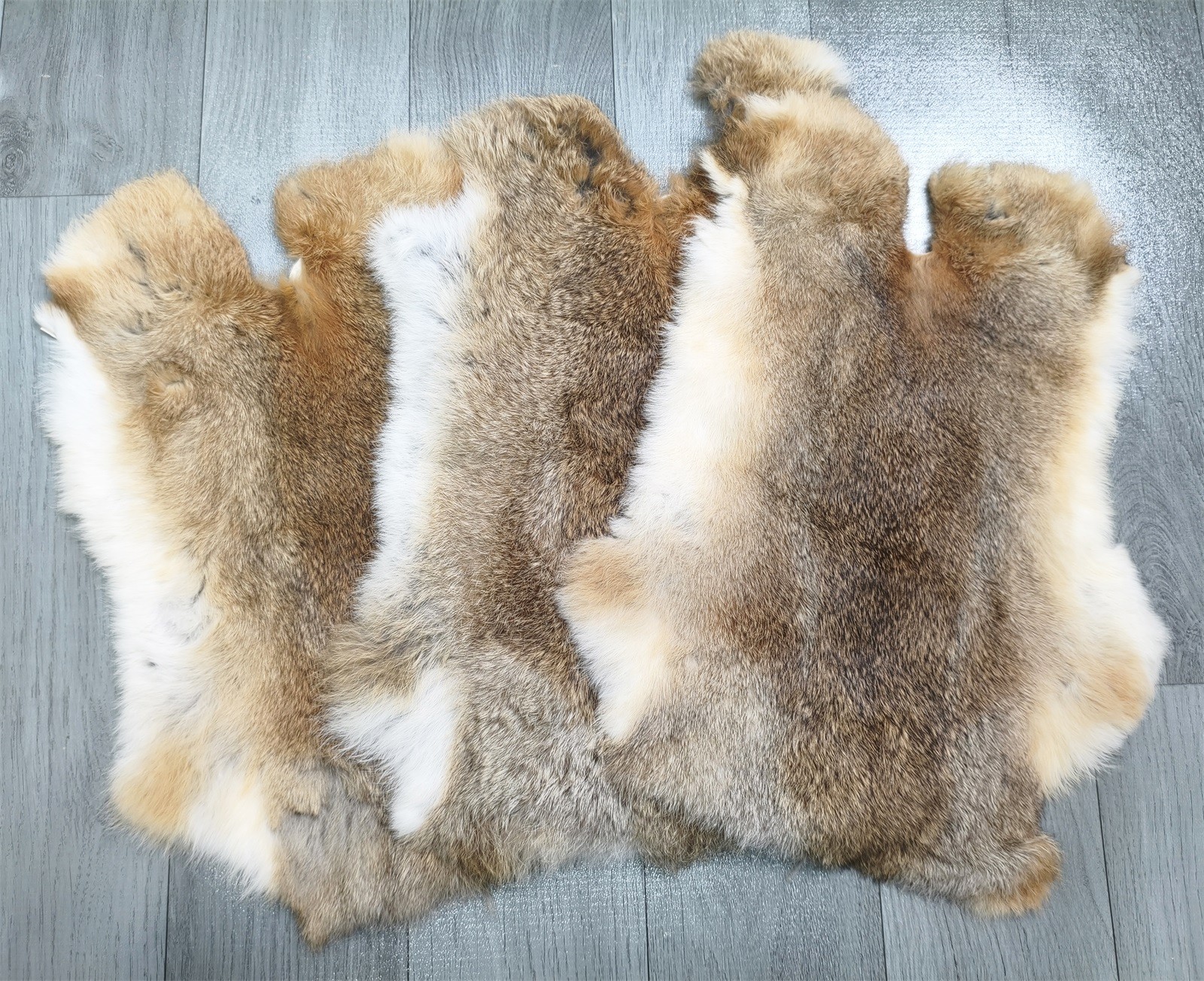4x High Quality Tanned Rabbit Skin Pelt Animal Fur Hide Craft Grade Grass Yellow