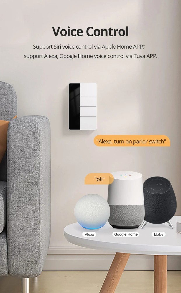 ZigBee Custom Display Name Smart Push Light Switch/AU SAA RCM/Apple Alexa Google