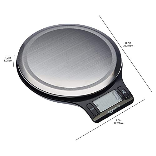 Digital Kitchen Scale with LCD Display, Tare Function, Weighs up to 11 lbs, Blac