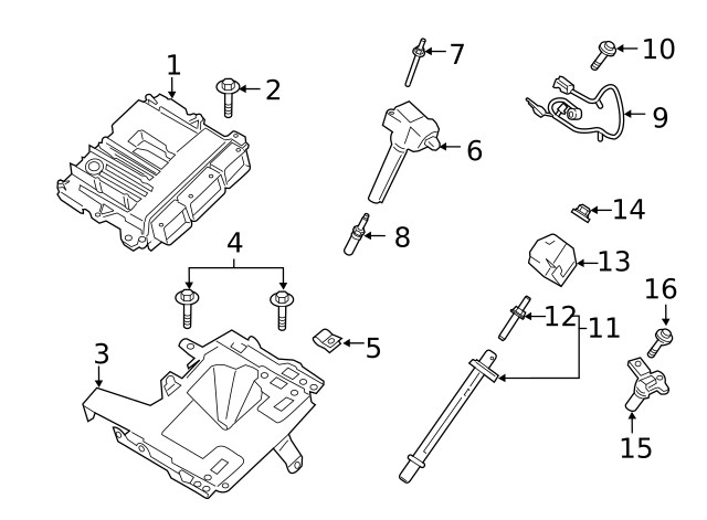 Genuine Ford Engine Control Module (ECM) Bracket L1MZ-12A659-C