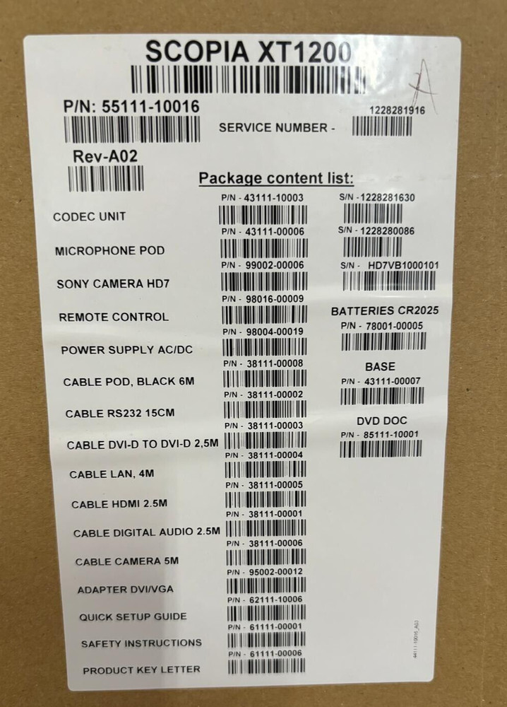 Scopia XT1200 Kit (See Description)