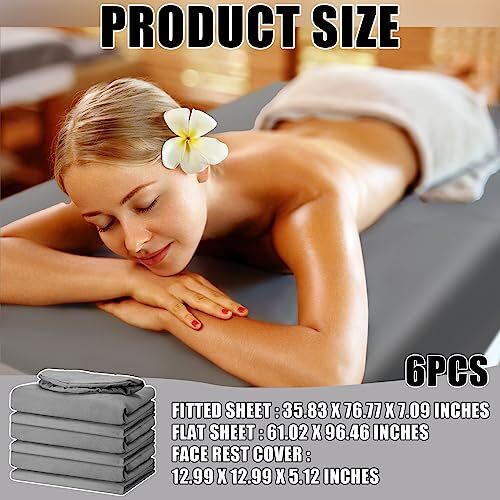 6 Set Microfiber Massage Table Sheet Set 3 Piece Spa Bed Sheets Set Grey