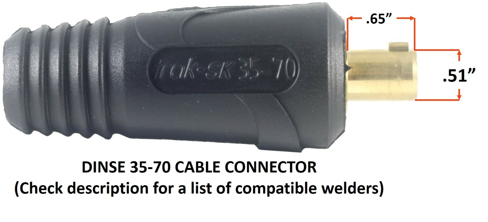 200 Amp Electrode Holder Welding Lead Dinse 35-70 Connector #2 cable (15 FEET)