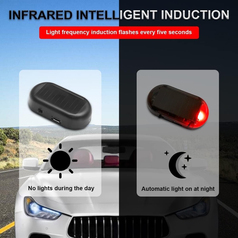 Compact Anti-Theft Solar Alarm Light for Vehicles: Deter Thieves Effectively