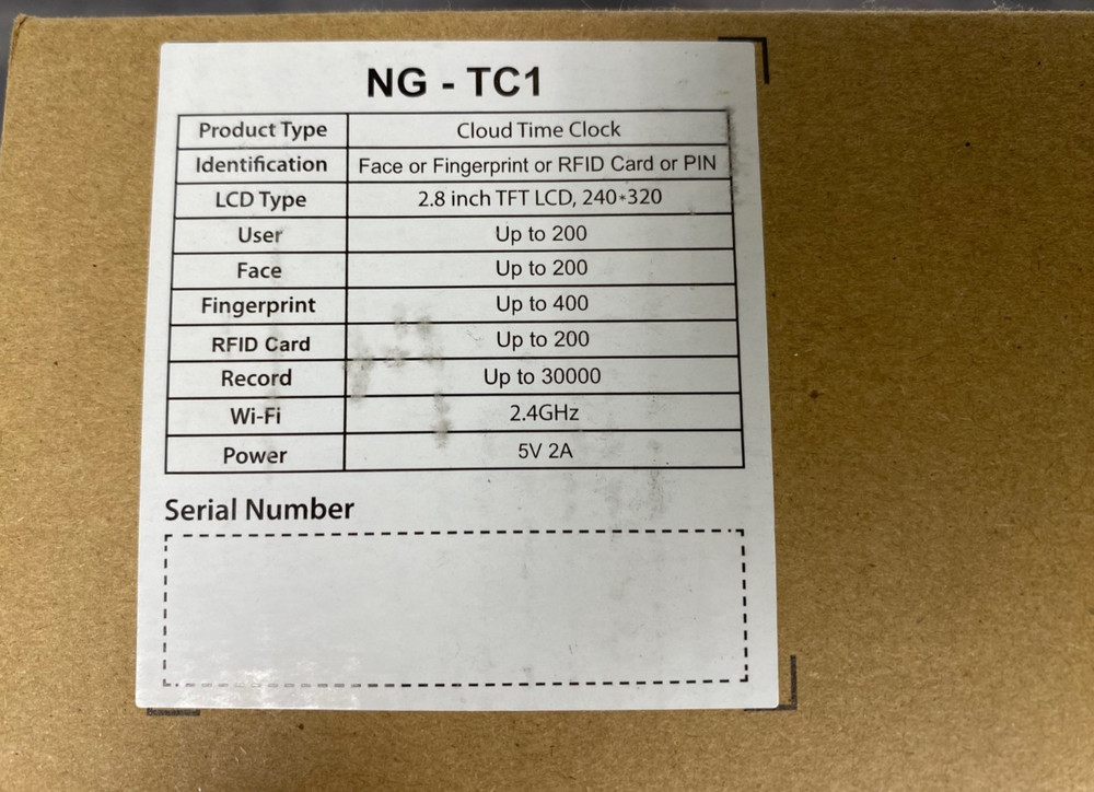 NGTeco KF460 Time Clock Employee Face Recognition Time Clock, 200 Users