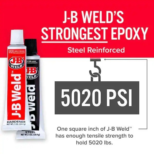 Strongest Metal Steel Aluminum Bond Adhesive Cold Weld Reinforced Epoxy Glue 2oz
