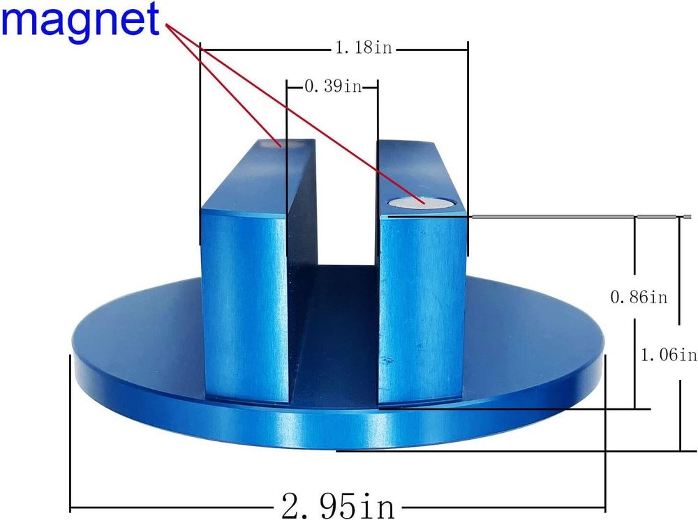 Jack Pad Slotted - Universal Magnetic, Frame Rail Protector 75mm-blue