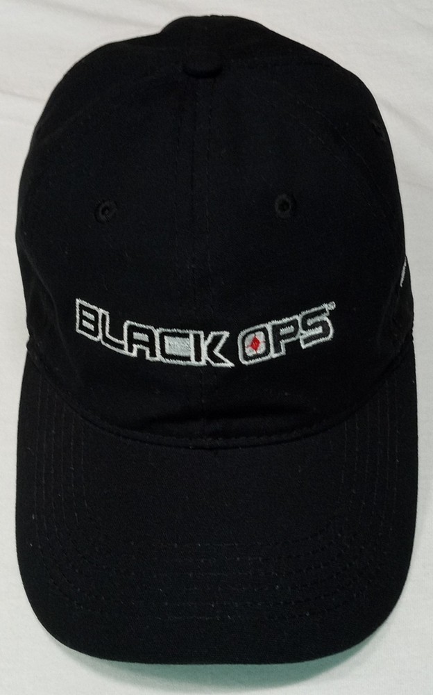 Black Ops Embroidered Six Panel Ball Cap Hook and Loop adjustable strap