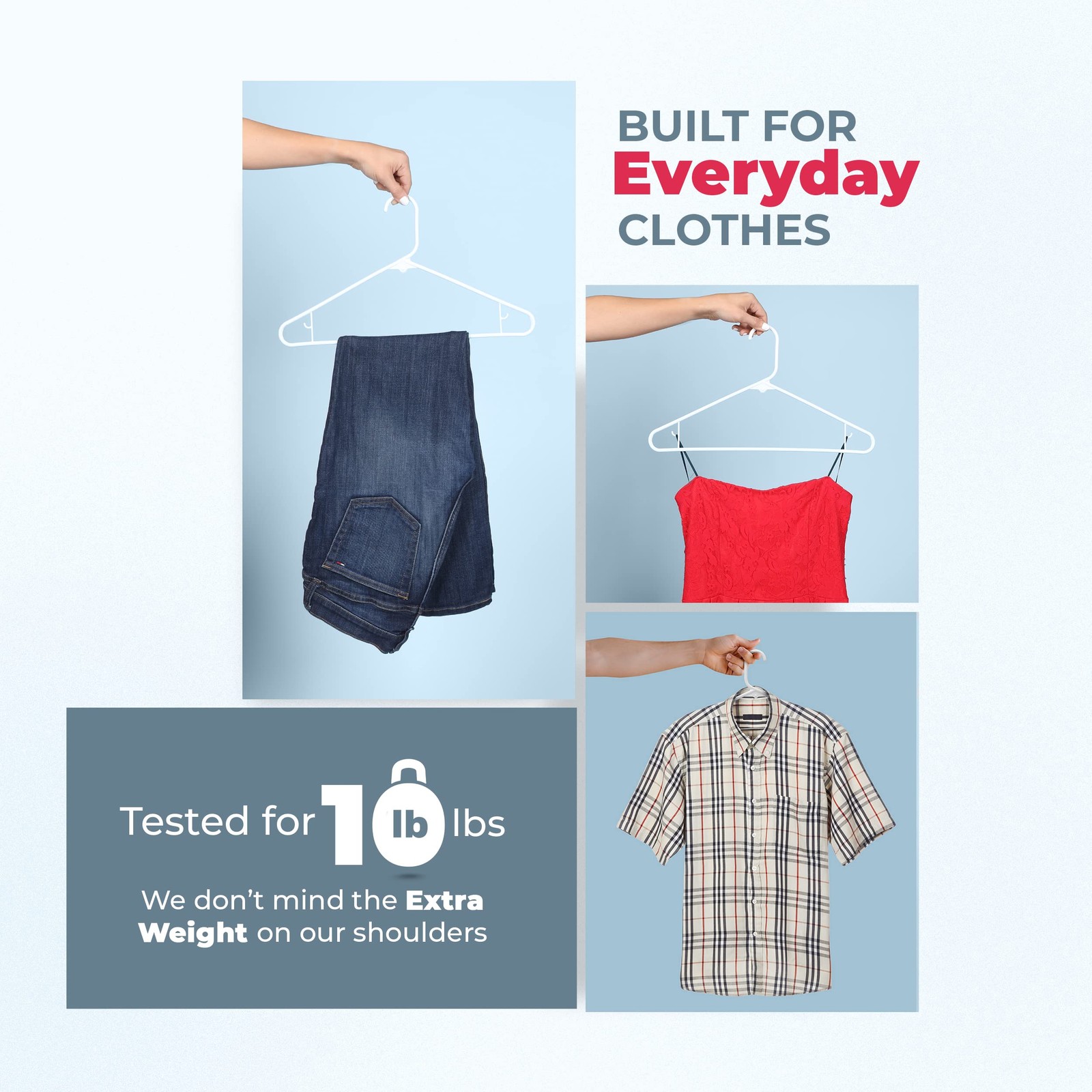 Made in USA Strong Clothes Hangers Bulk, 20-100 Pack Available, Heavy Duty