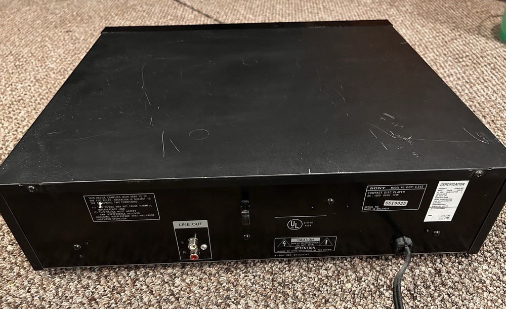 Sony CDP-345 5-Disc CD Changer Player Tested & Working