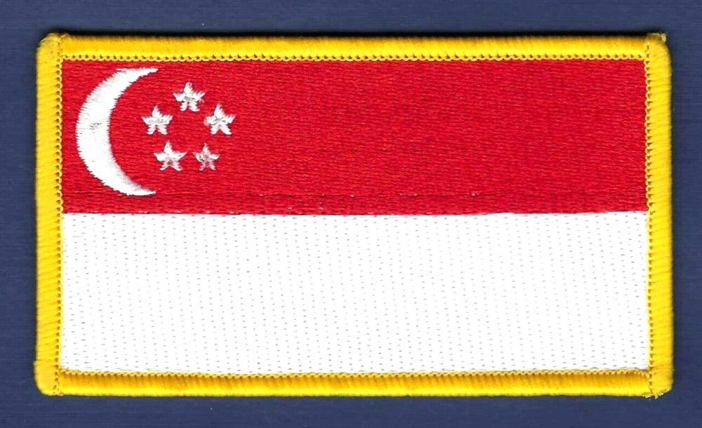 SINGAPORE Flag Gold Border Patch