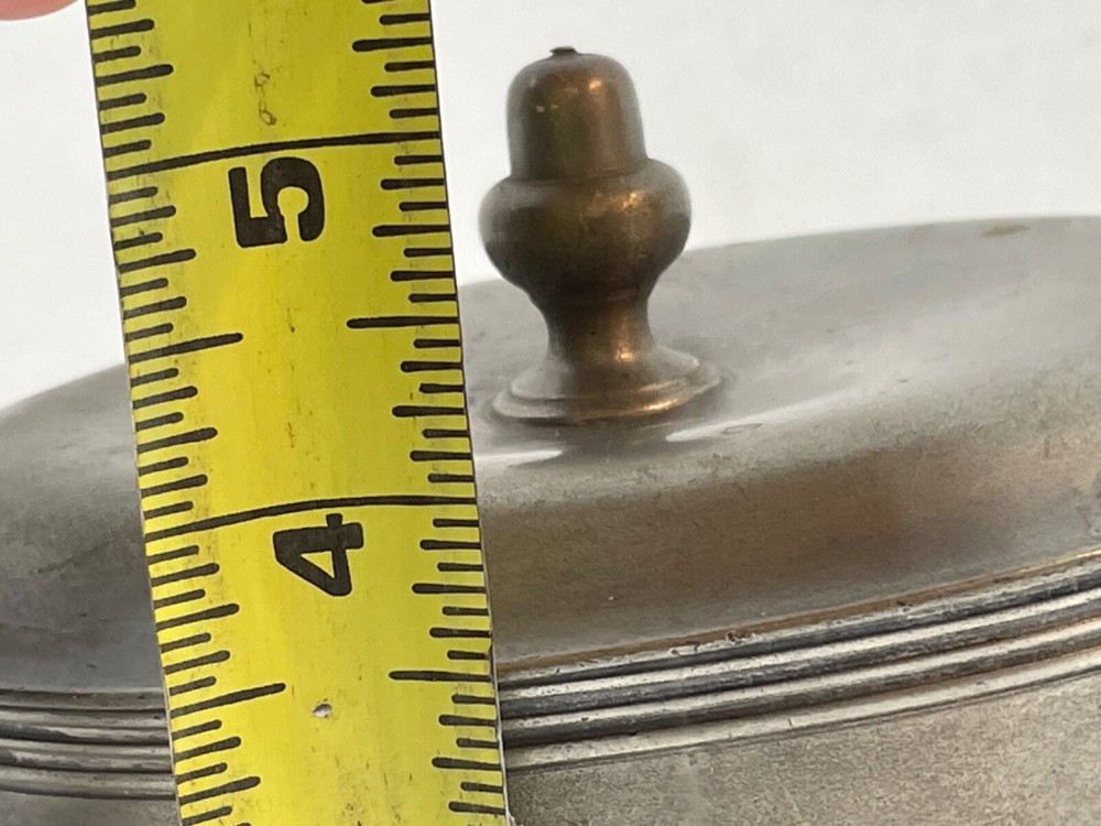 ANTIQUE PEWTER TOBACCO BOX / CONTAINER