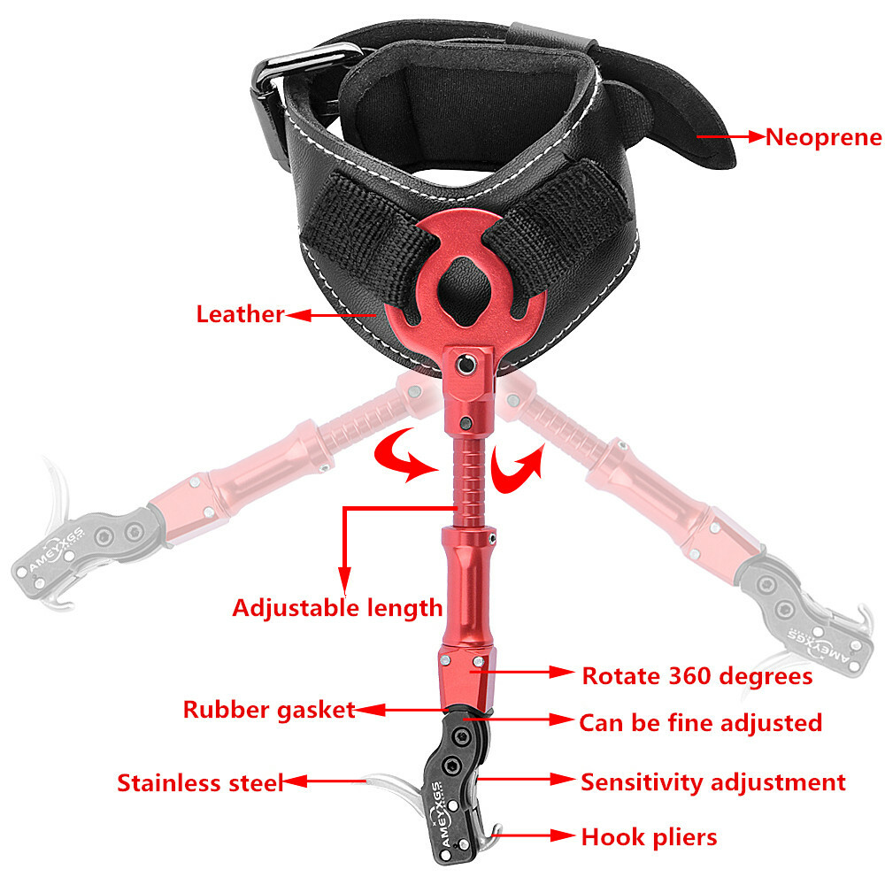Archery Release Aids Finger Trigger Caliper Wrist Strap Compound Bow Hunting