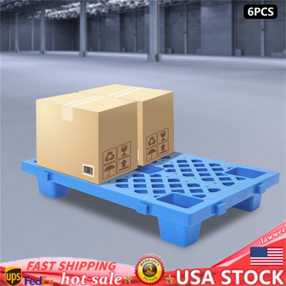 100kg/220.46lbs 6 Pcs Interlocking Storage Plastic Pallets Rectangular Pallets