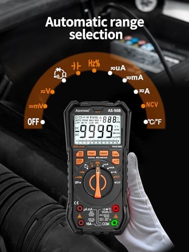 Multimeter Digital Multimeter DC AC Voltmeter and Ohm Volt Amp 9999 Counts