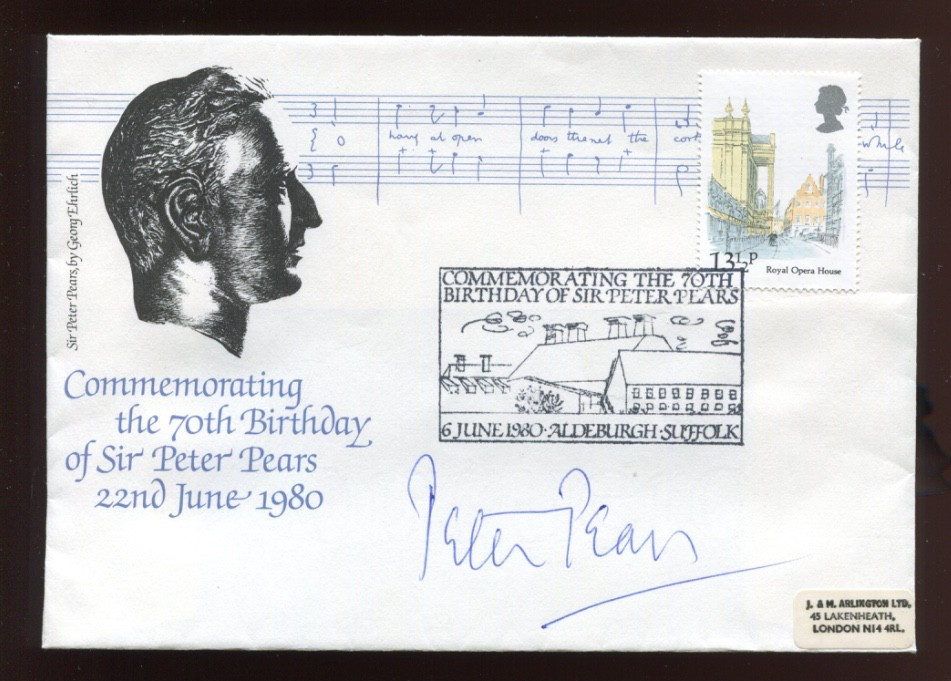 Peter Pears English tenor Signed Cover