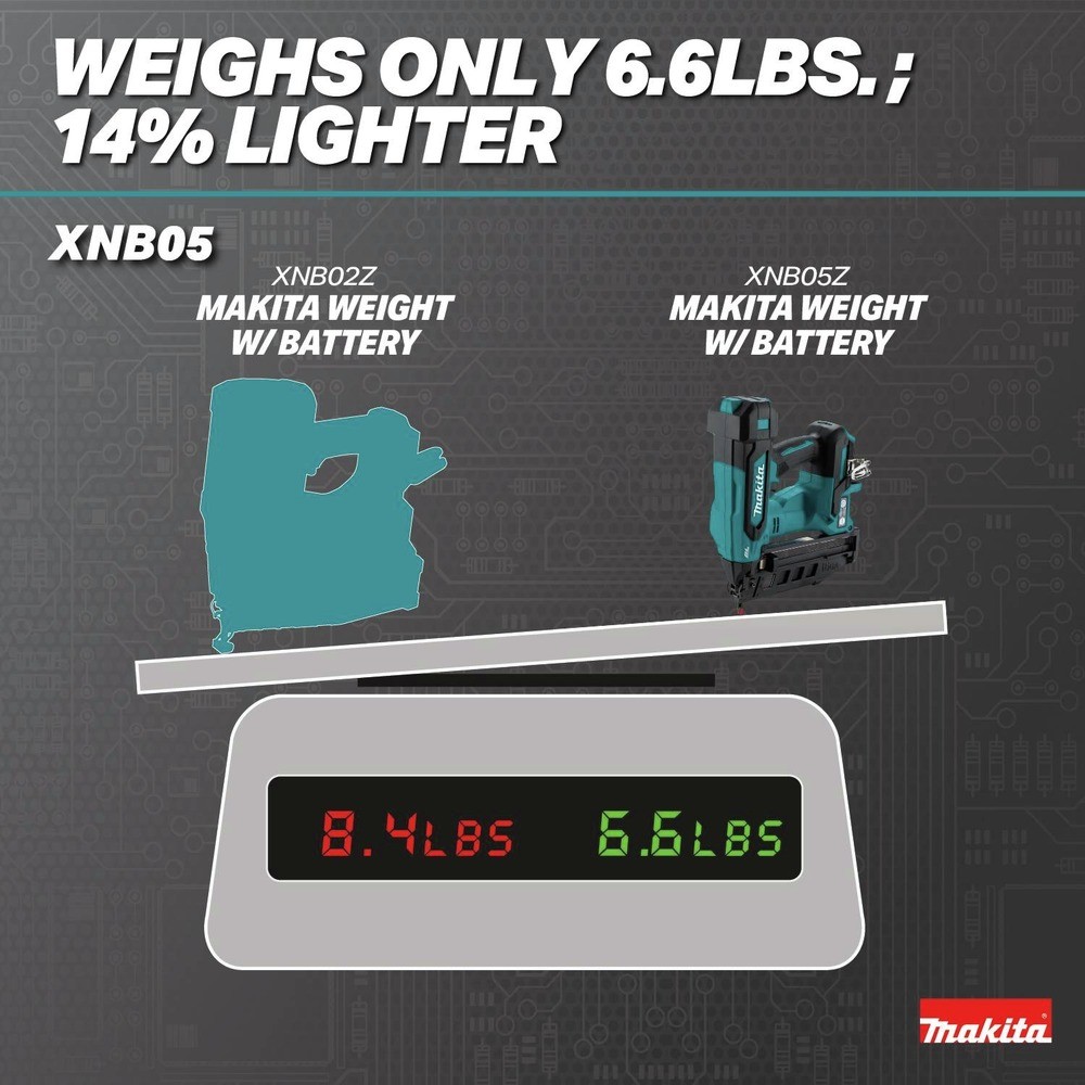 Makita XNB05Z 18V LXT 16 ga. 2-1/2 in. Straight Finish Nailer (Tool Only) New