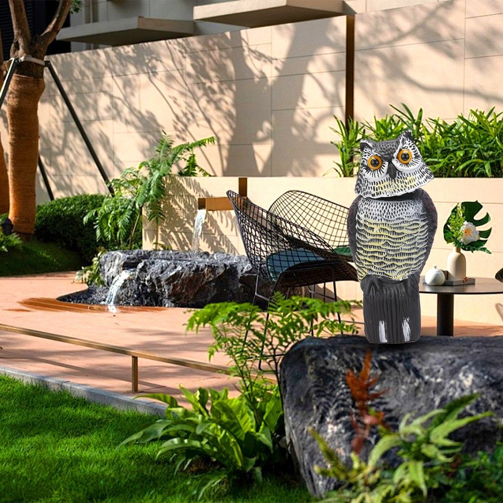 Realistic Rotating Head Owl Decoy For Pest Control