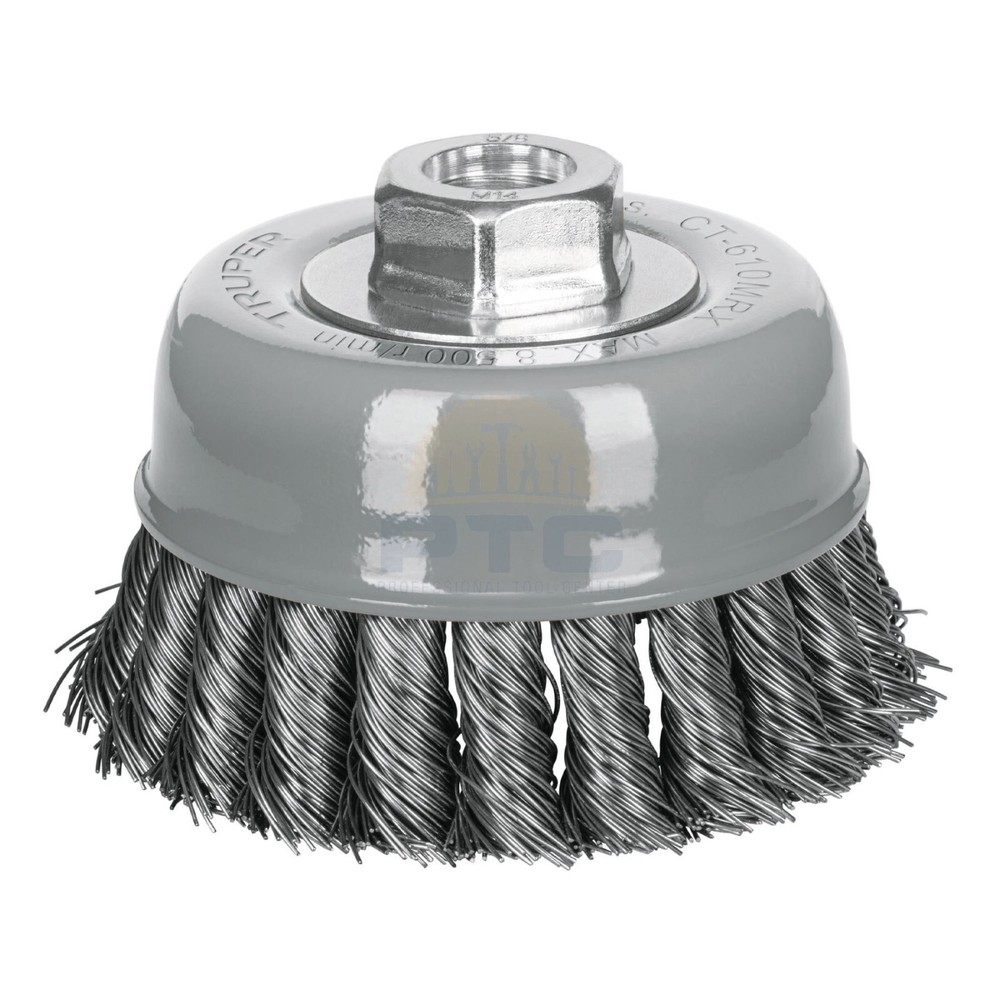 Truper CT-610MRX Carding cup 4" thick braided wire, Multi-thread