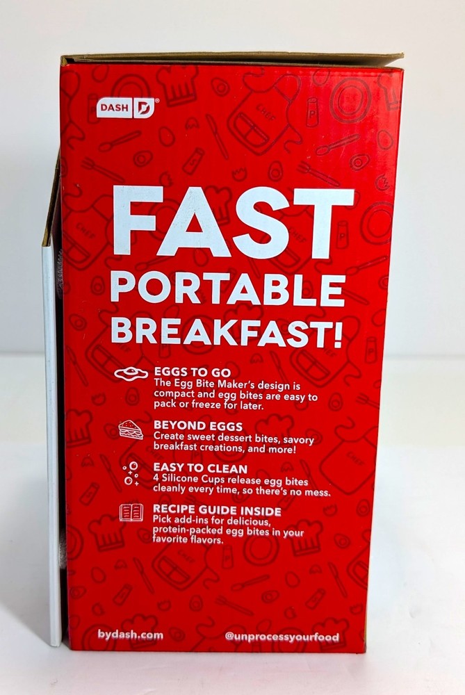 Dash Egg Bite Maker Red Open Box 420W Makes 4 Bites Keto Compact Cooker