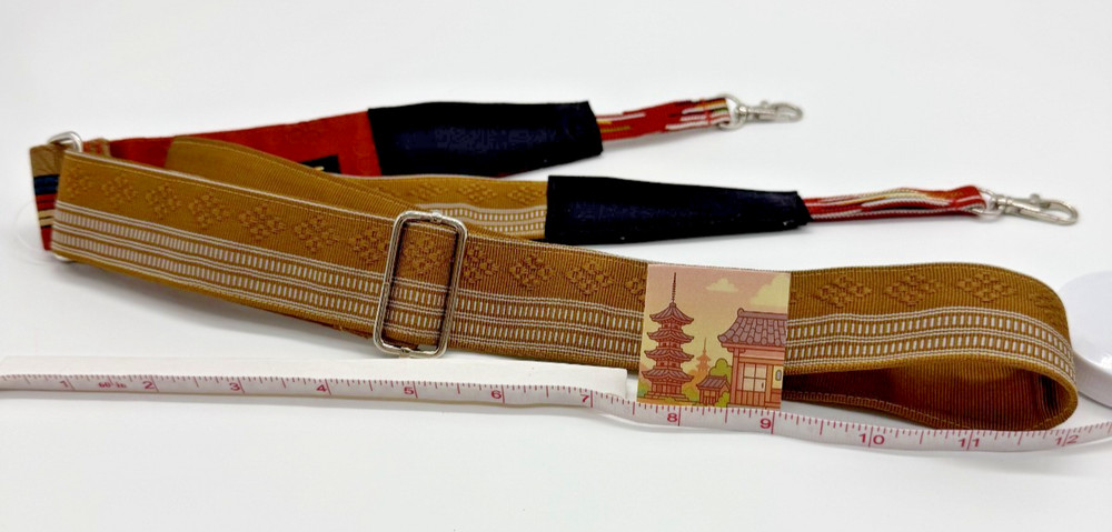 Handmade Camera Strap Japanese Shima (Striped) Pattern Neck Strap Antique Obi