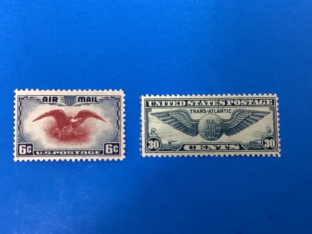 US Mint Lightly Hinged, Scott # C23 & C24, Air Mail Stamps