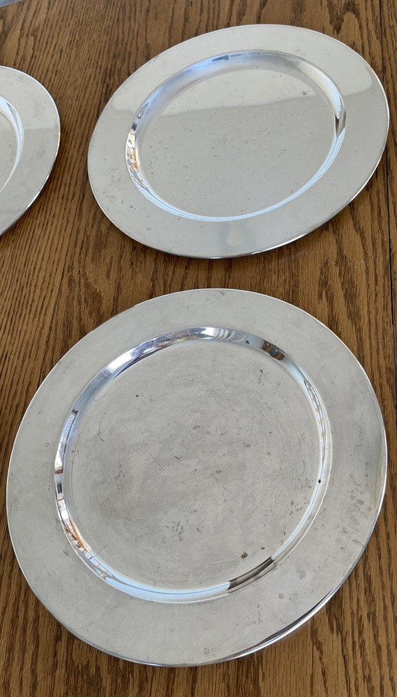 Lot Of 8 Towle Silver Plated Charger Plates 11-5/8” NOT perfect