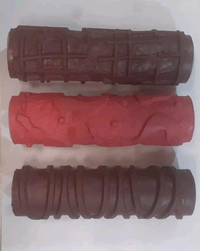 3 LOT - 7" Patterned Paint Roller for Wall Decoration Embossing Texture