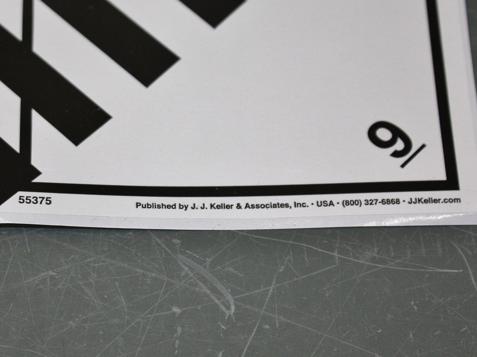 (100) JJ Keller DOT Hazmat Class 9 Label 55375, 4" Square Paper Shipping Sticker