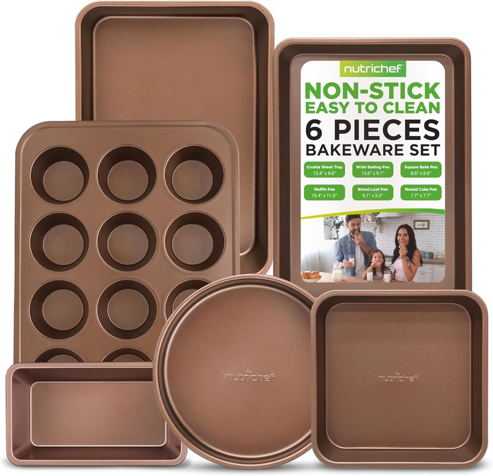 NutriChef NCBK6TR7 6-Piece Nonstick Bakeware Set (Open Box)