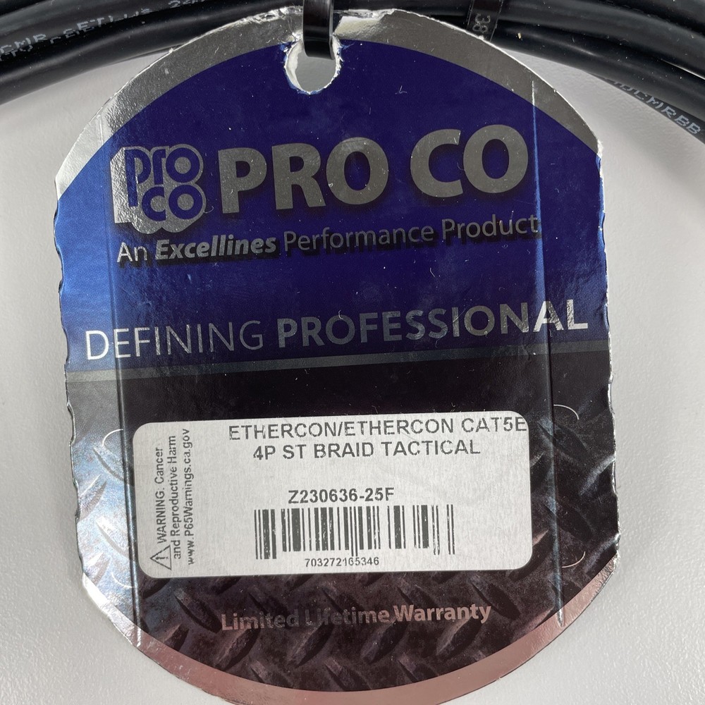 Pro Co Ethercon/Ethercon CAT5E 4P Shielded 25 ft.