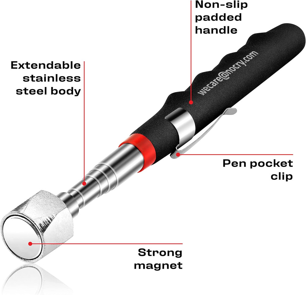 Nocry Telescoping Magnetic Pickup Tool with an Extra Strong 25Lb Pull Force — St