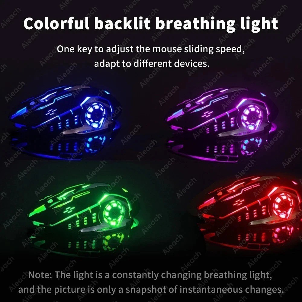 Bluetooth Rechargeable Wireless Gaming Mouse RGB Backlit USB PC Gamer Mouse