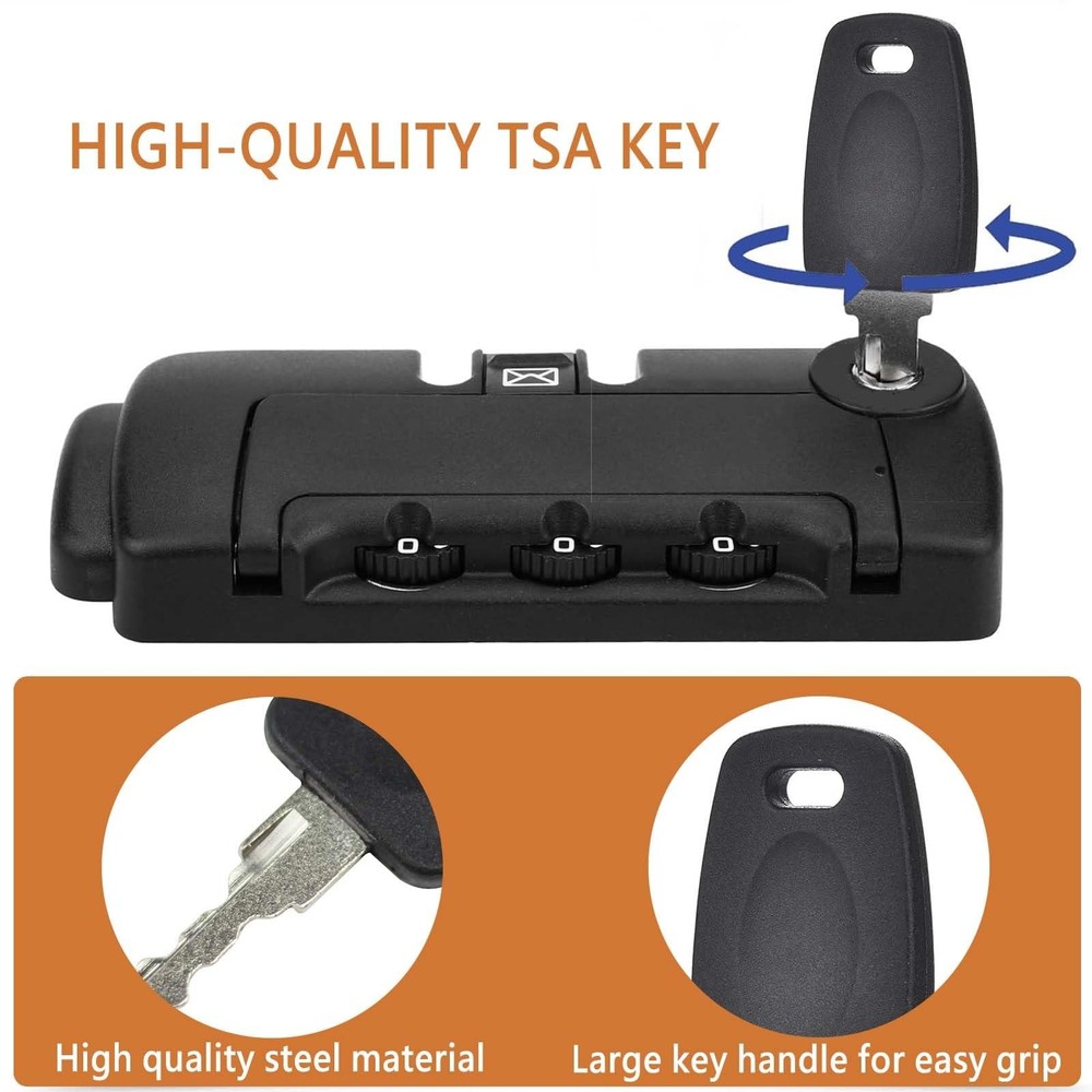 TSA Key 002 007Universal Lock Master Suitcase with 2Pcs Rings for...