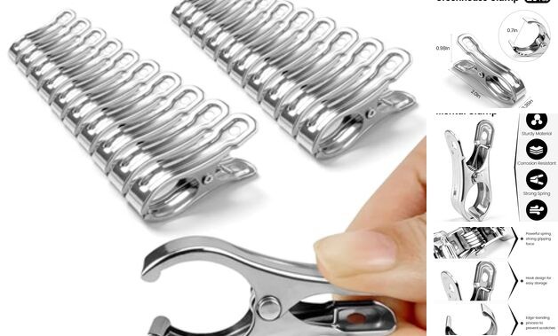 Garden Clips, Stainless Steel Greenhouse Clamps Clips for Netting, Heavy Duty