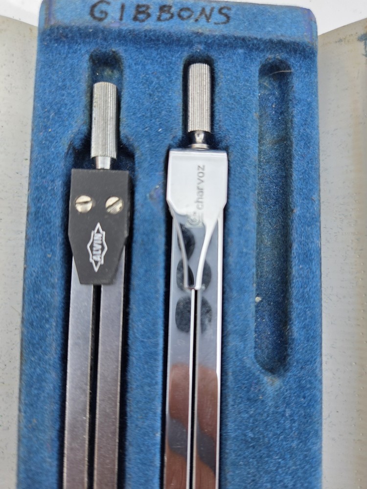 Vintage Alvin & Charvoz Drafting Compass Set - Precision Instruments with Case