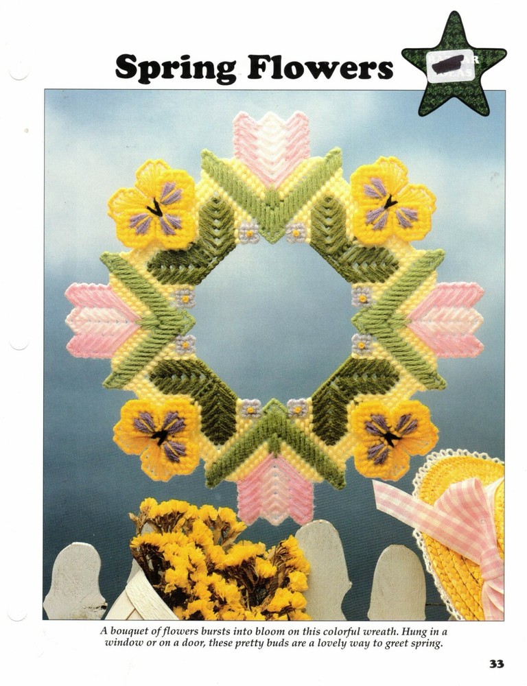 Spring Flowers Garden Flower Plastic Canvas Pattern By Leisure Arts