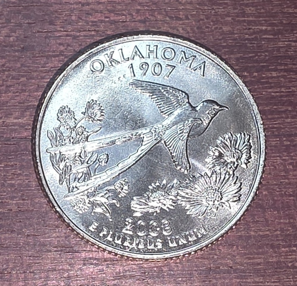 2008-D - Oklahoma - U.S. State Quarter- UNC from US Mint