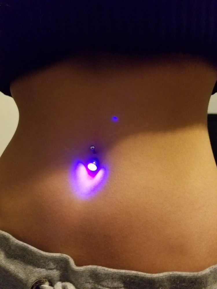 LED Multi Color Light Up Belly Button Navel Ring - Glow Belly button piercing