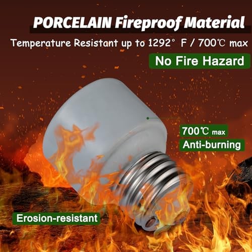 Light Socket Extender,Porcelain Socket Porcelain E26 Socket Extender / 4-Pack