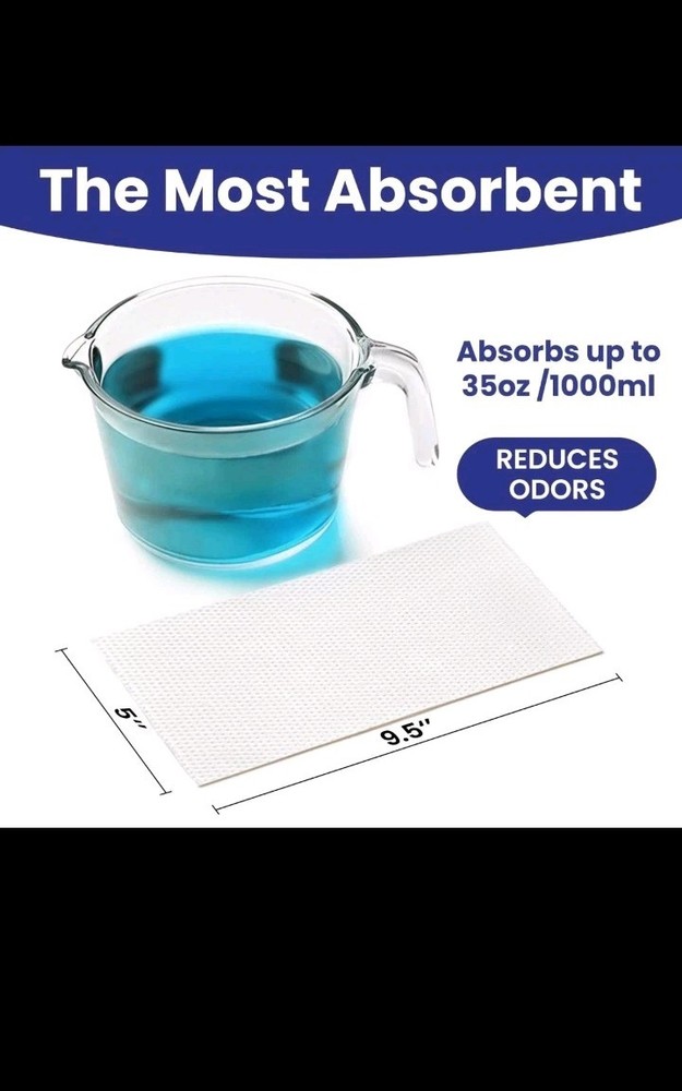 Super Absorbent Commode Pads 50 Count – Disposable Gel Pads for Bedside Commo...